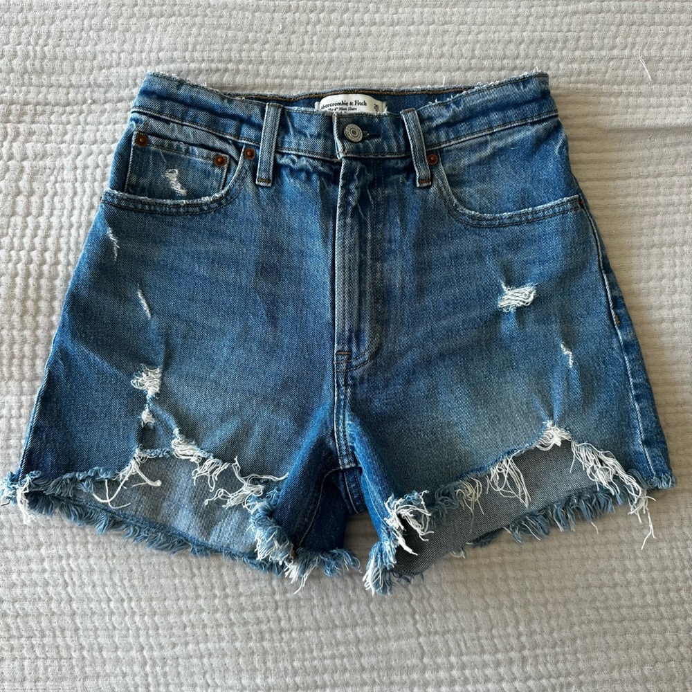 Abercrombie & Fitch High Rise Mom Denim Shorts